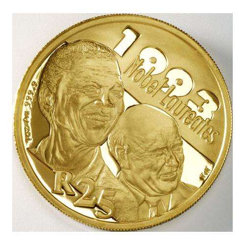 MANDELA/DE KLERK 1oz GOLD COIN  **VERY RARE COIN**